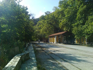 Milies, restored station of the little touristic train from LECHONIA to MILIES